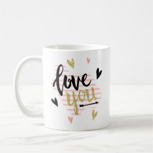Mug Joyeuse Saint-Valentin   Love You Modern Cute Cade