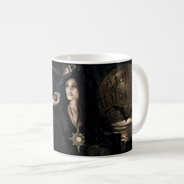Mug Joyeuse sorcière Déplaisante Halloween avec chauve (Devant droit)