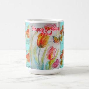 Mug Joyeuse Tulipe d'anniversaire Orange Poppy Womans