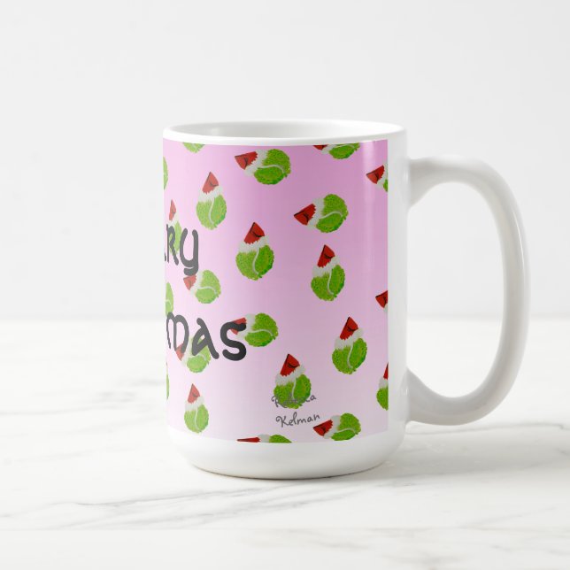 Mug Joyeuses balles de tennis de Noël avec chapeaux de (Droite)