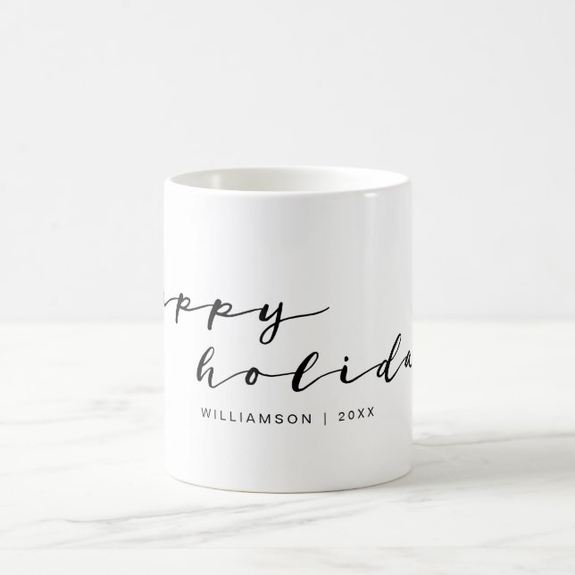 Mug Joyeuses vacances Élégante écriture manuscrite Fam (Centre)