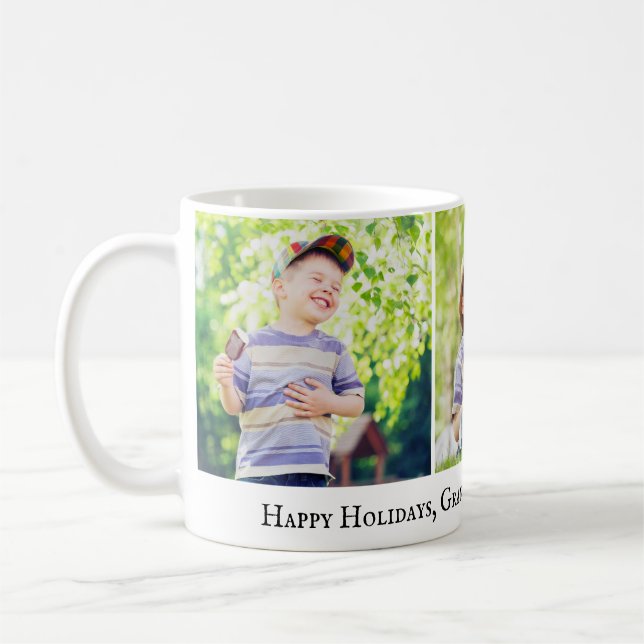 Mug Joyeuses vacances Grand-père Je t'aime 3 Photo Enf (Gauche)