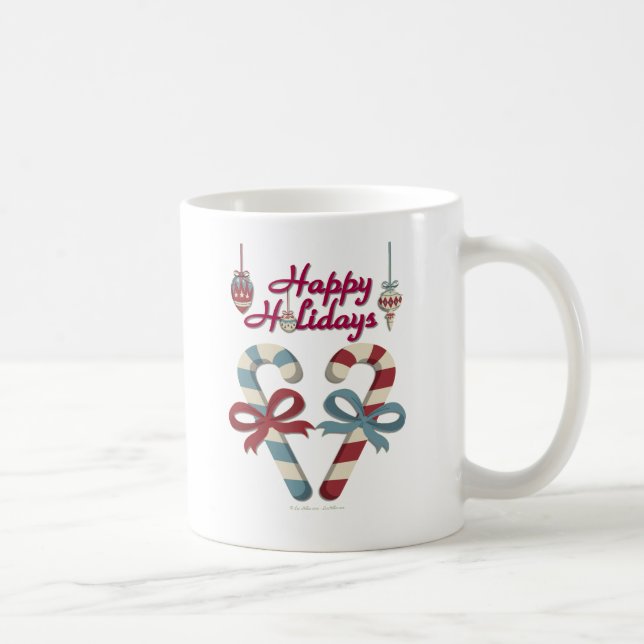Mug Joyeuses vacances Sucre de canne coeur (Droite)