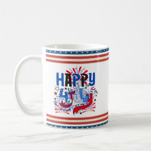 Mug Joyeux 14 juillet Feu d'artifice USA-63261