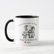 Joyeux 1ère Fête des Mères Maman & bébé Eléphant