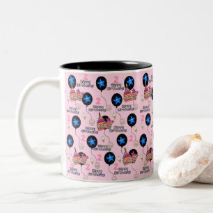 Mug Joyeux 2ème Anniversaire Ballons #2 Rose
