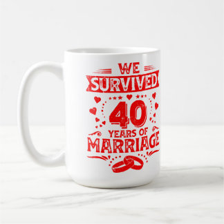 Mug Joyeux 40e anniversaire de Mariage en couple