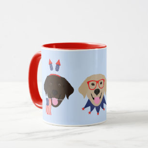 Mug Joyeux 4 Juillet Chiens De Récupérateur Du Labrado