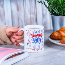 Joyeux 4 juillet Rouge Bleu Et Blanc