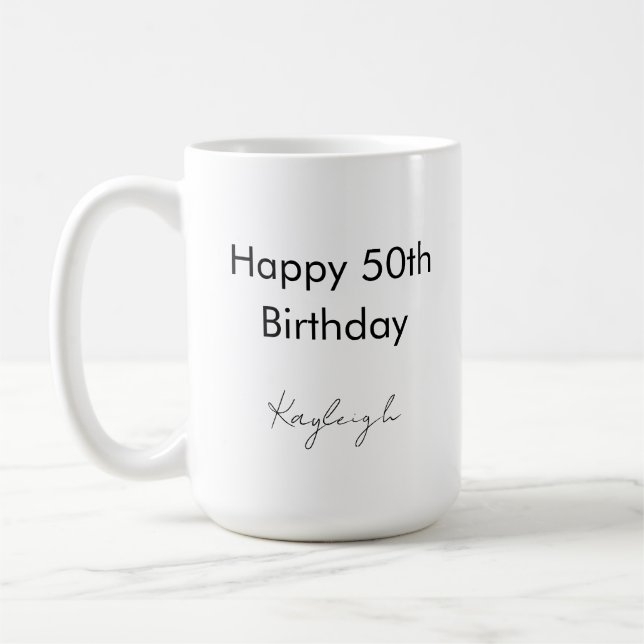 Mug Joyeux 50e anniversaire fête Personnalisé (Gauche)