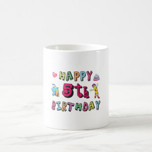 Mug Joyeux 5e anniversaire 5 ans voeux b jour