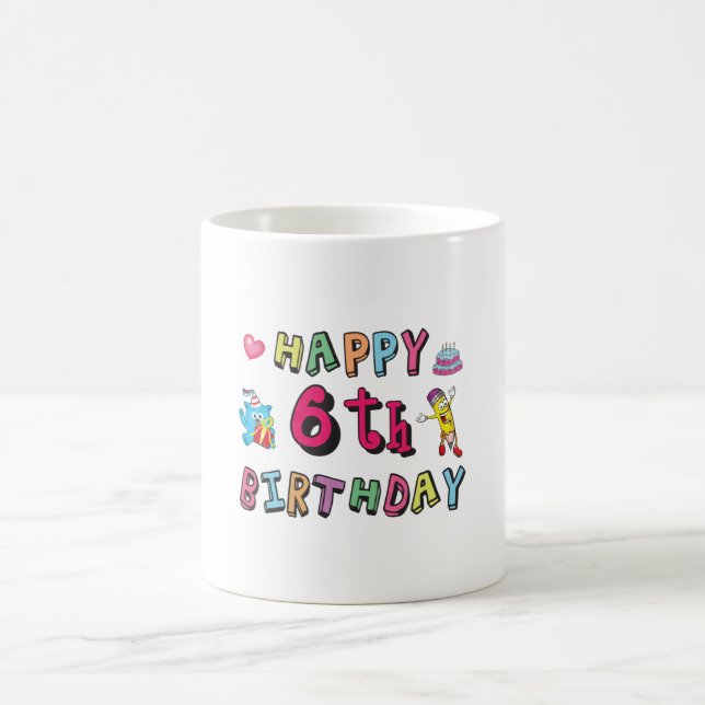 Mug Joyeux 6ème anniversaire 6 ans surprise d'annivers (Centre)