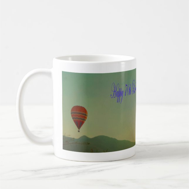 Mug Joyeux 70e anniversaire Hot Air Balloon (Gauche)