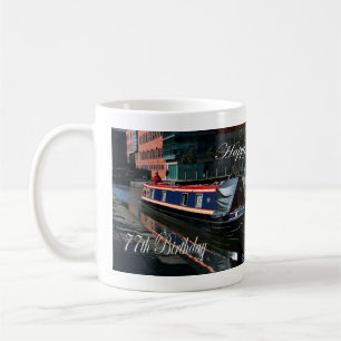 Mug Joyeux 77ème anniversaire bateau de canal