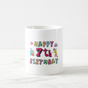 Mug Joyeux 7e anniversaire 7 ans souhaits