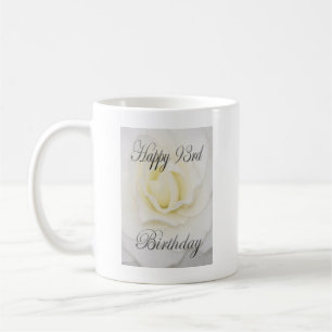 Mug Joyeux 93ème anniversaire Fleur blanche