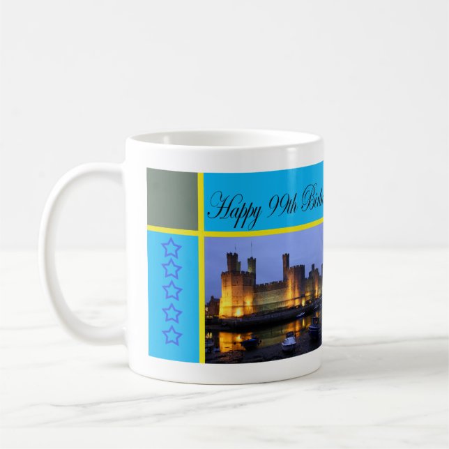 Mug Joyeux 99ème anniversaire Caernarfon Castle (Gauche)
