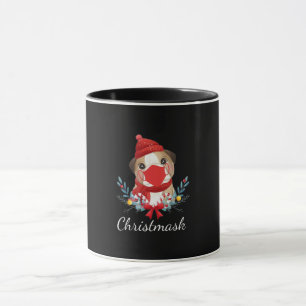 Mug Joyeux Amoureux des chiens de Noël Bulldog portant