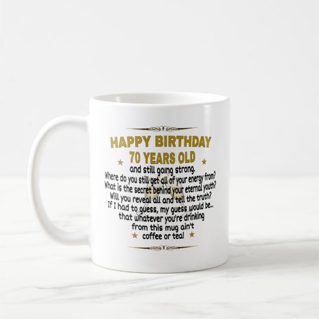 Mug  Joyeux anniversaire 70 ans (Gauche)