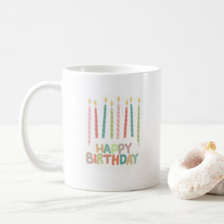 Mug Joyeux Anniversaire avec Bougies sur