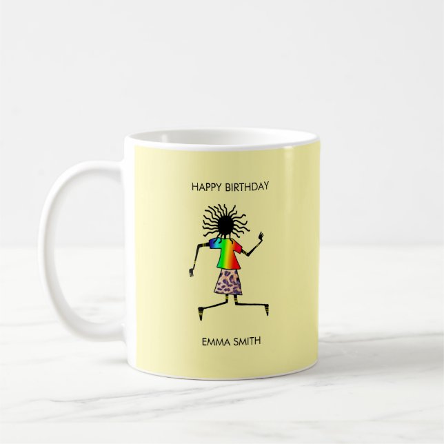 Mug Joyeux Anniversaire, Belle Danseur Africaine (Gauche)
