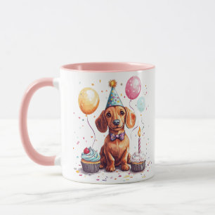 Mug Joyeux Anniversaire Chien Teckel