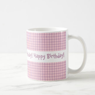 Mug Joyeux anniversaire de conception rose et pourpre