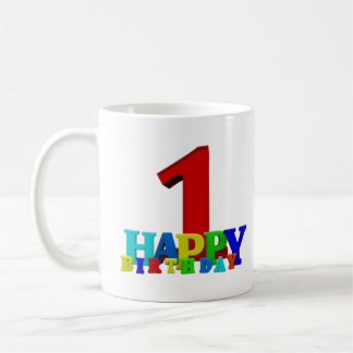 Mug Joyeux anniversaire de couleur Typographie bébé