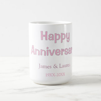 Mug Joyeux anniversaire de mariage nom date année rose