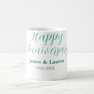 Mug Joyeux anniversaire de mariage nom date année simp