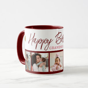 Mug Joyeux anniversaire grand-mère 5 photo collage Mar