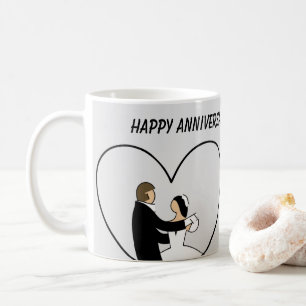 Mug JOYEUX ANNIVERSAIRE mignon Mariage Couple