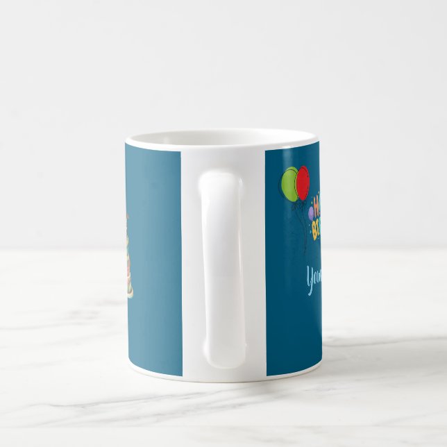 Mug Joyeux Anniversaire Nom Personnalisé Colorfull (Poignée)