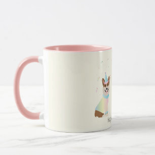 Mug Joyeux Anniversaire Pembroke Welsh Corgi Chiens