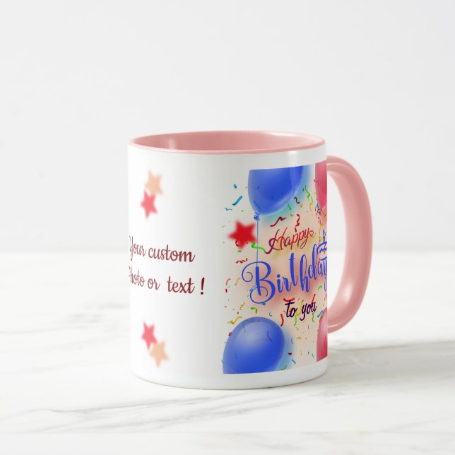 Mug Joyeux anniversaire personnalisez Cadeau (Devant droit)