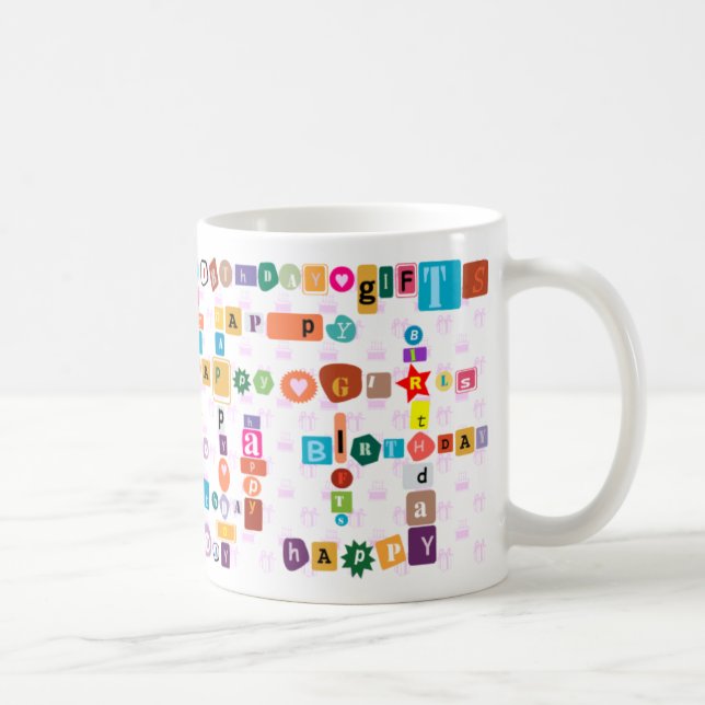 Mug Joyeux anniversaire (wordart) (Droite)