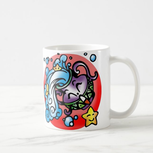 Mug Joyeux Aquarius Purple Cartoon Vase eau de déverse (Droite)