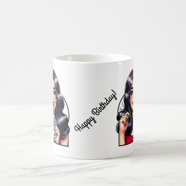 Mug Joyeux cadeau d'anniversaire avec une torsion humo (Centre)