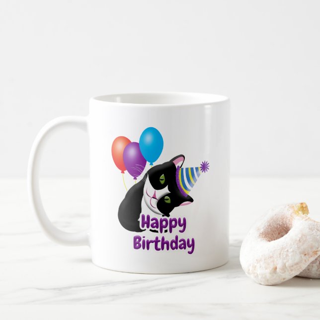 Mug Joyeux Chat d'anniversaire (Avec donut)