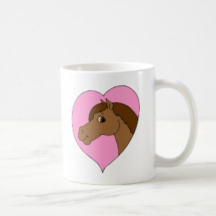 Mug Joyeux Cheval Coeur rose Pony Love Equine Thème