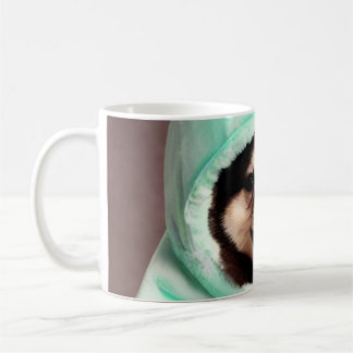 Mug Joyeux chien en costume vert à la menthe