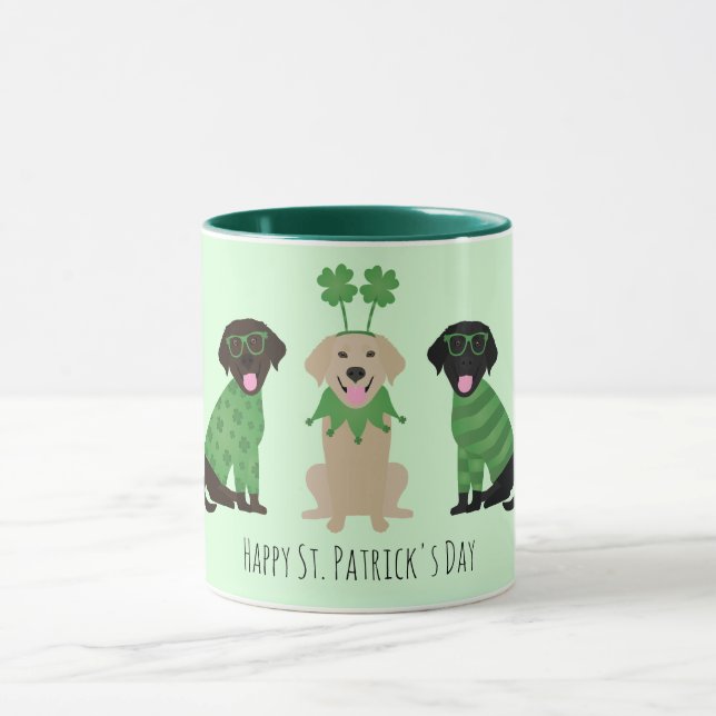 Mug Joyeux Chiens du Labrador Jour de la Saint Patrick (Centre)