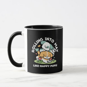 Mug Joyeux Chiots Arrivés En Mai - Kawaii Dog Art