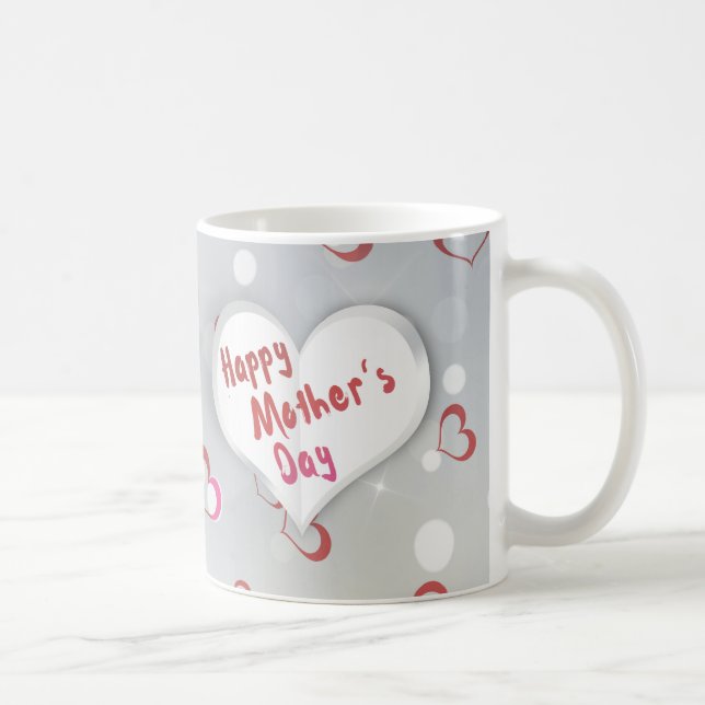 Mug Joyeux coeur de papier 3D de la Fête des Mères (Droite)