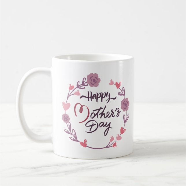 Mug Joyeux Coeurs de la Fête des Mères Bouquet de cour (Gauche)