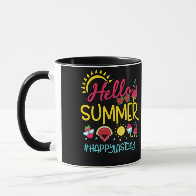 Mug Joyeux Dernier jour de l'école enseignant diplôme  (Gauche)