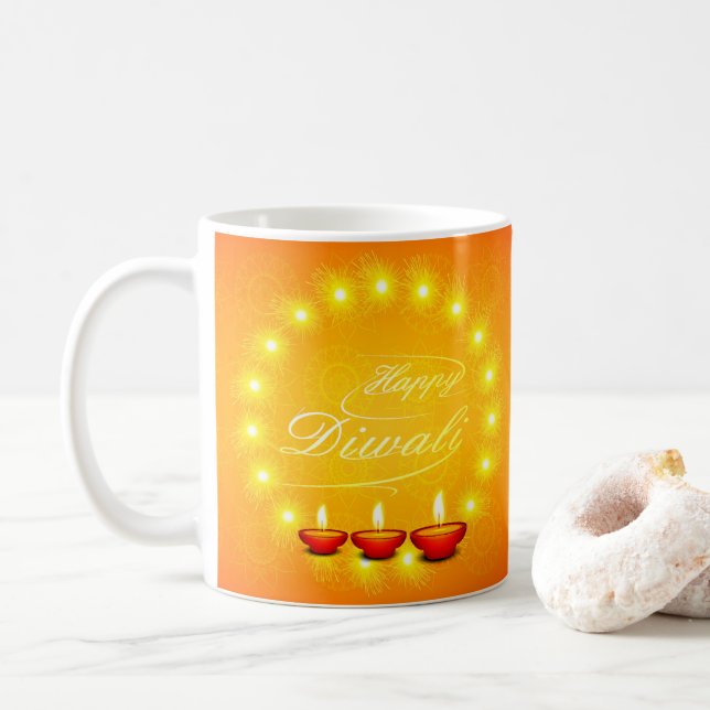 Mug Joyeux Diwali Jaune (Avec donut)