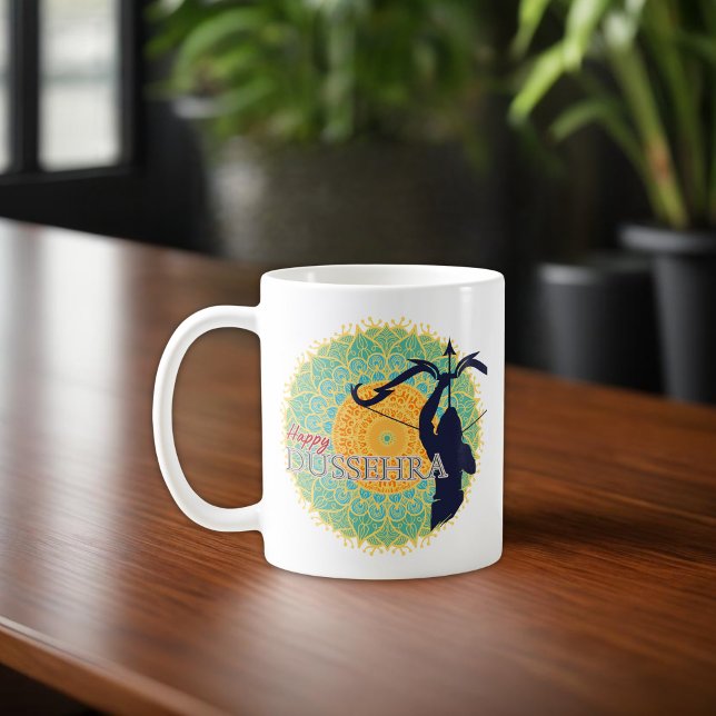Mug Joyeux Dussehra Lord Ram avec Bow & Arrow Chakra B (Créateur téléchargé)