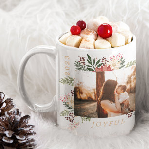 Mug JOYEUX élégant flore festive photo