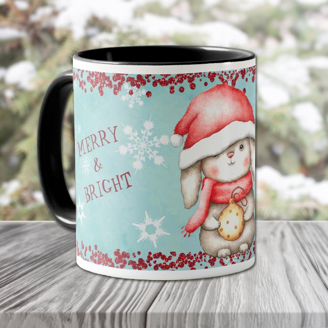 Mug Joyeux et brillant Bunny de Noël (Créateur téléchargé)